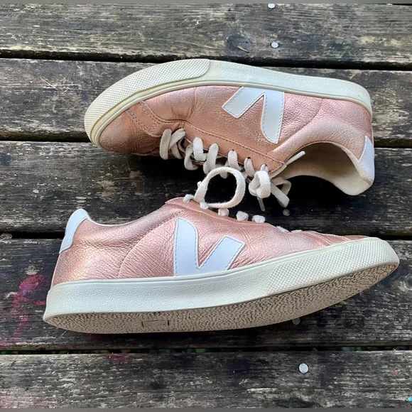 Anthropologie VEJA Rose Gold Metallic Esplar Sneakers - Picture 10 of 12